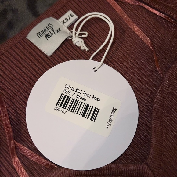 Princess Polly Lolita Mini Dress in Brown Size XS/S New with tag - Picture 11 of 11